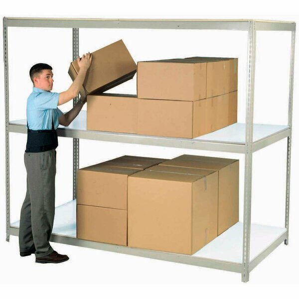 Global Industrial 3 Shelf, Heavy Duty Boltless Shelving, Starter, 72inW x 48inD x 84inH, Laminate Deck 504220GY
